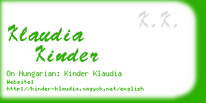 klaudia kinder business card
